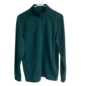Under Armour Men's Armour Fleece Long-Sleeve 1/4 Quarter Zip Green Size Medium